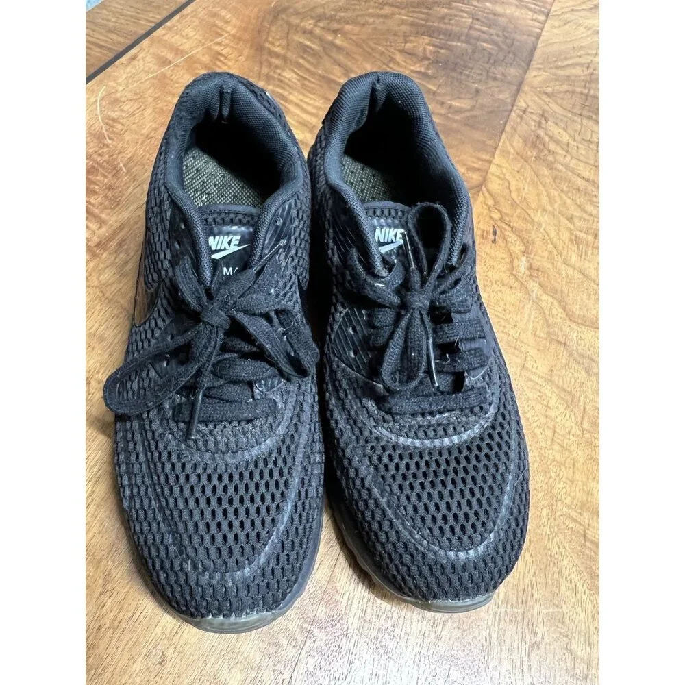 Nike Women’s 8.5 Air Max‎ 90 Triple Black Running Retro Shoe Sneakers Trainers